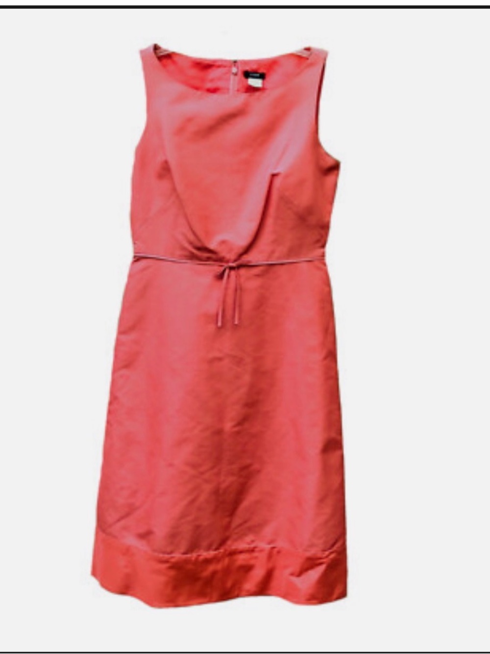 J Crew Silk Sleeveless Coral Tie-Waist Dress. Wedding. Coral. Size 16. NWT